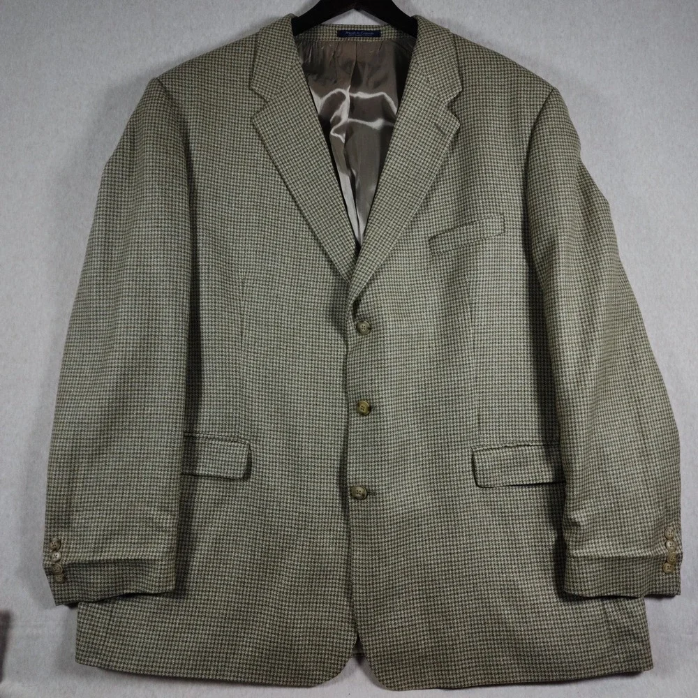 Silk Wool Houndstooth Sport Coat Mens 54T Big Tall Dark Academia Blazer Canada